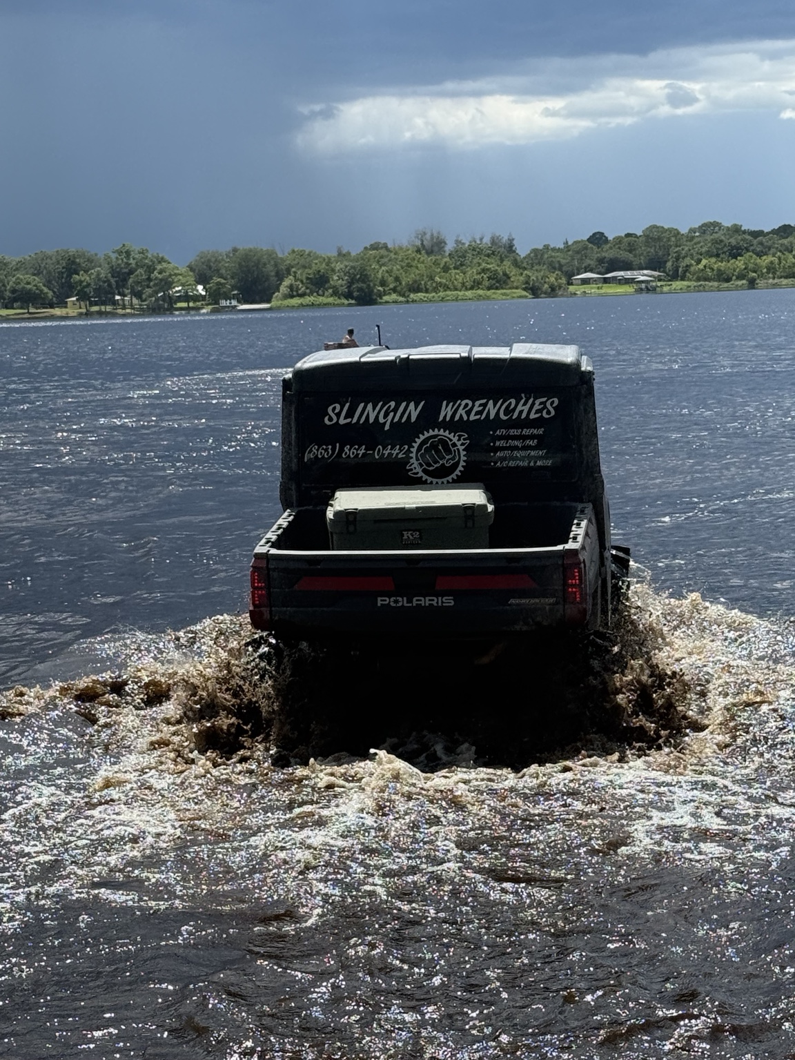 Slingin Wrenches Polaris Ranger in the water